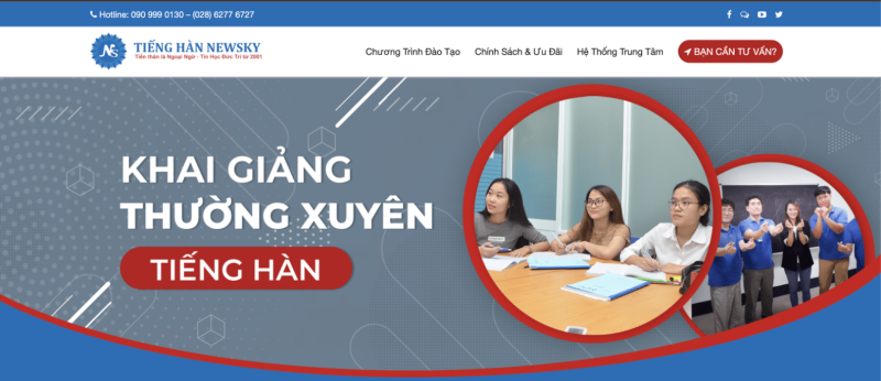 Học tiếng Hàn tại Trung Tâm Ngoại Ngữ NewSky