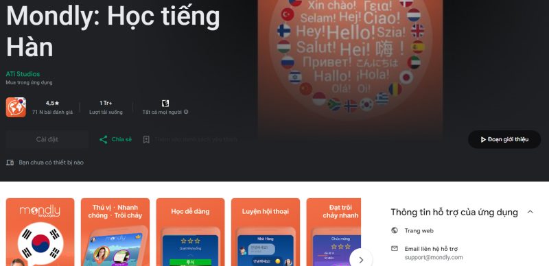 Ứng dụng học tiếng Hàn online hiệu quả