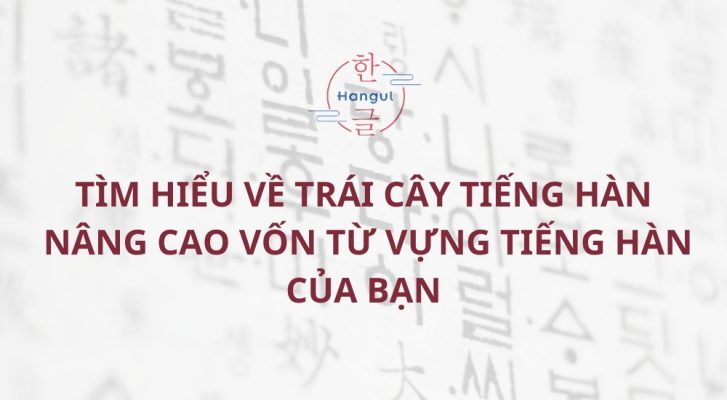 Tìm hiểu về trái cây tiếng Hàn - Nâng cao vốn từ vựng tiếng Hàn của bạn